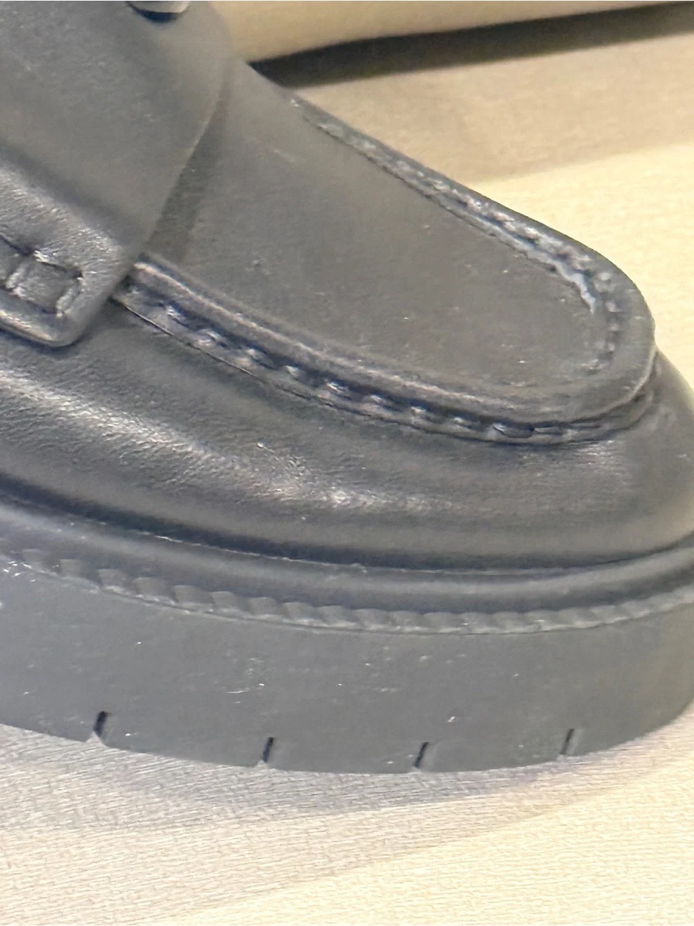 Coach Men's Black Leather Loafers with Glossy C Accent